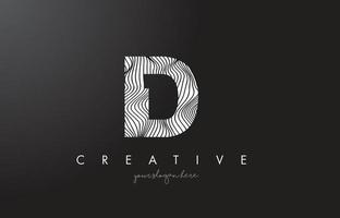 ID I D Letter Logo with Zebra Lines Texture Design Vector. vector