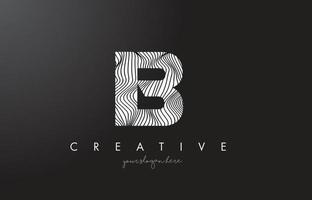 IB I B Letter Logo with Zebra Lines Texture Design Vector. vector