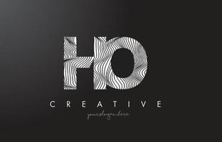 HO H O Letter Logo with Zebra Lines Texture Design Vector. vector