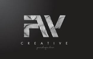 FW F W Letter Logo with Zebra Lines Texture Design Vector. vector