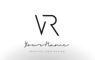 Diseño de logotipo de letras vr delgado. concepto creativo simple letra negra. vector