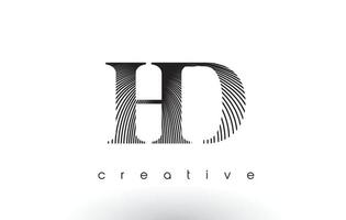 HD Logo Design With Multiple Lines and Black and White Colors. vector
