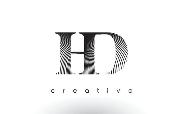 HD Logo Design With Multiple Lines and Black and White Colors.