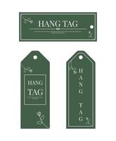 set of tags with green and white color. Editable element. Label hang tag design template vector