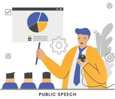 Flat vector illustration speaker concept with microphone