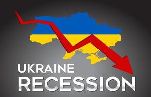 Map of Ukraine Recession Economic Crisis Creative Concept with Economic Crash Arrow. vector