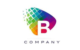 Letra b diseño de logotipo de arco iris de colores. vector