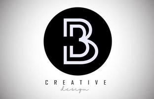 B Letter Logo Monogram Vector Design. Creative B Letter Icon on Black Circle