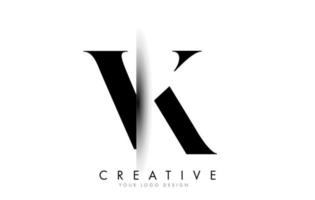 VK V K Letter Logo with Creative Shadow Cut Design. vector