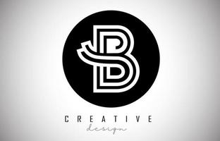 B Letter Logo Monogram Vector Design. Creative B Letter Icon on Black Circle