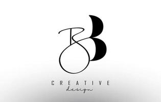 Letters BB B Logo with a minimalist design and handwritten letter. Simple BB Icon. vector