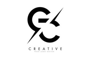 GC G C Letter Logo Design with a Creative Cut. vector