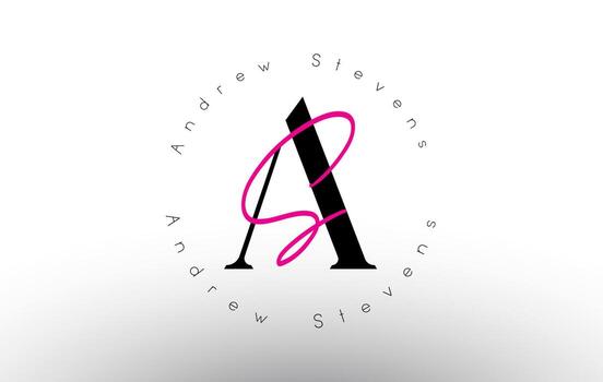 carta como logotipo de vector de monograma minimalista de firma. simple como icono con patrón de nombre circular.