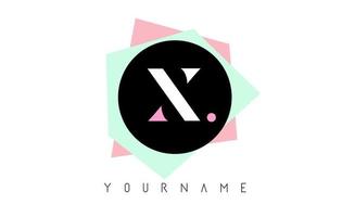 X Geometric Shapes Logo Design with Pastel Colors. vector