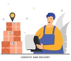 Vector illustration transportation and distribution concept