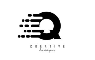 Geometric and dynamic letter Q logo design with movement effect. vector