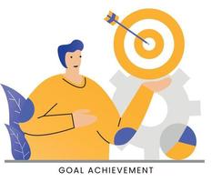 Vector illustration target and goal achievement concept