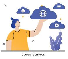 Vector illustration technology cloud computing concept