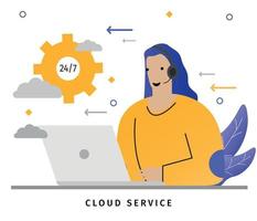 Vector illustration technology cloud computing concept