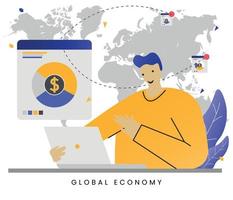 ilustración vectorial finanzas y economía concepto global vector