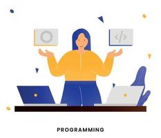 ilustración de programador de diseño de estilo plano de vector