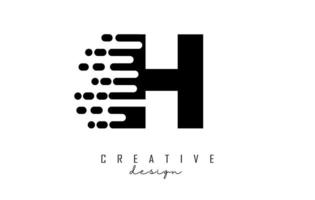 Diseño de logotipo de letra h geométrica y dinámica con efecto de movimiento. vector