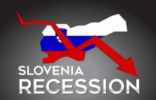 Map of Slovenia Recession Economic Crisis Creative Concept with Economic Crash Arrow. vector