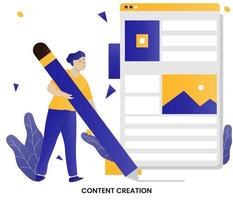 Flat style colourful design vector illustration content creation.