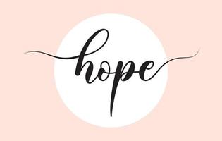 Hope word handwritten with custom calligraphy. Creative Word for logotype, badge, icon, card, postcard, logo, banner with colorful Stars and Swoosh Vector Illustration Design