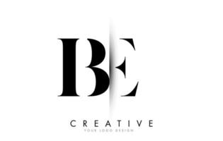 BE B E Letter Logo with Creative Shadow Cut Design. vector