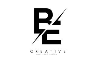 BE B E Letter Logo Design with a Creative Cut. vector