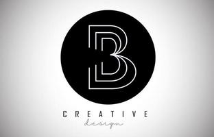 Diseño del vector del monograma del logotipo de la letra b. icono de letra b creativo en círculo negro