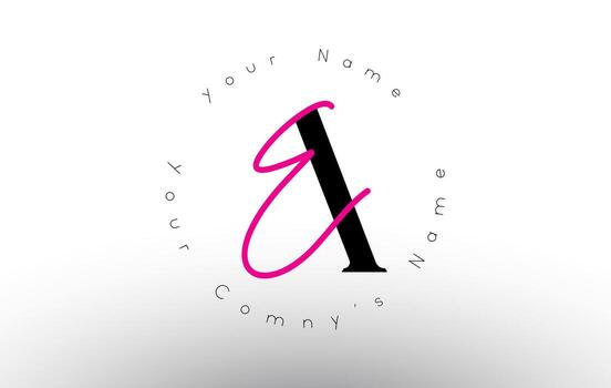 Logotipo vectorial minimalista de la firma de la letra ae. icono de ae simple con patrón de nombre circular. vector