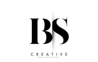 BS B S Letter Logo with Creative Shadow Cut Design. vector