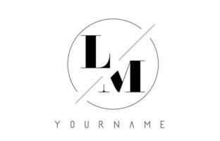 LM Letter Logo with Cutted and Intersected Design vector