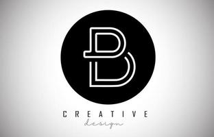 Diseño del vector del monograma del logotipo de la letra b. icono de letra b creativo en círculo negro