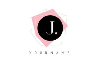 J Letter Pastel Geometric Shaped Logo Design. vector