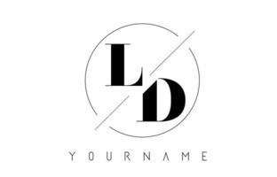 LD Letter Logo with Cutted and Intersected Design vector