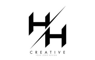 HH H H Letter Logo Design with a Creative Cut. vector