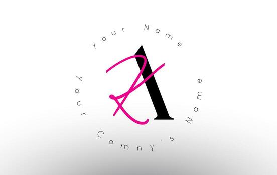 Logotipo de vector de monograma minimalista de firma de letra ak. icono de ak simple con patrón de nombre circular.