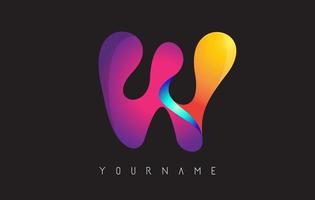 Letter W logo with gradient color design. Business card templates. Letter W vector Illustration.