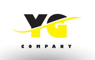 YG Y G Black and Yellow Letter Logo with Swoosh. vector