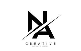 NA N A Letter Logo Design with a Creative Cut. vector