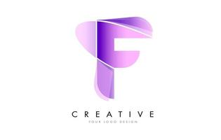 Letter F Logo Design with Satin texture and Fluid Look. vector