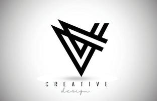 V Letter Logo Monogram Vector Design. Creative V Letter Icon with Black Lines