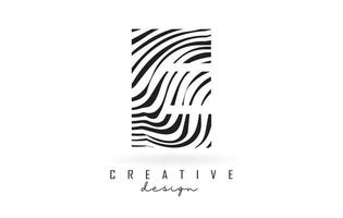 Black and White Zebra E Letter Logo Design. vector