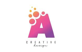 A Letter Logo with blue dots design. Letter A logotype with bubbles bunch. vector