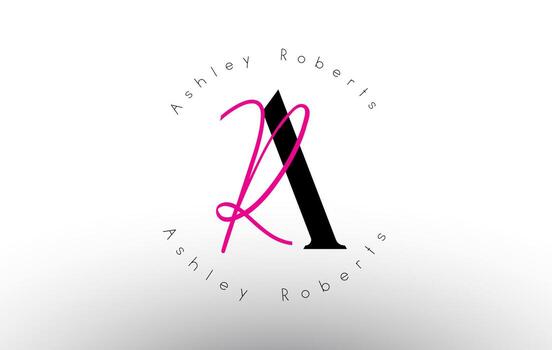 Letra ar firma logotipo de vector de monograma minimalista. icono de ar simple con patrón de nombre circular.