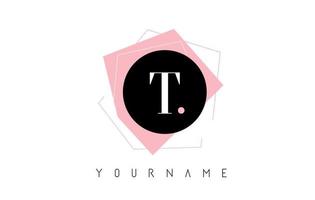 T Letter Pastel Geometric Shaped Logo Design. vector