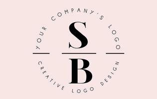 Letters SB S B Logo set as a stamp or personal signature. Simple SB Icon with Circular Name Pattern. vector